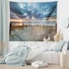 Ambesonne Compass Tapestry, Compass Illustration with Lettering Nautical Ocean Adventure Themed Print, Wide Wall Hanging for Bedroom Living Room Dorm, 60″ X 40″, Night Blue Beige(Bluegrey Beige Brown)