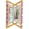 Ambesonne Diamonds Magazine and Book Holder, Romantic Pink Heart Stones on Black Background Valentines Day Theme, Floor Rack Decor for Interior of Home & Office, 22″ x 19″, Pale Pink Black(Red Beige)