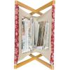 Ambesonne Diamonds Magazine and Book Holder, Romantic Pink Heart Stones on Black Background Valentines Day Theme, Floor Rack Decor for Interior of Home & Office, 22″ x 19″, Pale Pink Black(White and Vermilion)