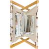 Ambesonne Diamonds Magazine and Book Holder, Romantic Pink Heart Stones on Black Background Valentines Day Theme, Floor Rack Decor for Interior of Home & Office, 22″ x 19″, Pale Pink Black(Pale Brown White)
