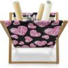 Ambesonne Diamonds Magazine and Book Holder, Romantic Pink Heart Stones on Black Background Valentines Day Theme, Floor Rack Decor for Interior of Home & Office, 22″ x 19″, Pale Pink Black(Pale Pink Black)