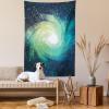 Ambesonne Fantasy Tapestry, Cartoon Style Night Sky Clouds Half Moon Cloudscape Print, Wide Wall Hanging for Bedroom Living Room Dorm, 60″ X 40″, Yellow Beige White(Teal Navy)