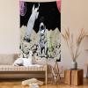 Ambesonne Fantasy Tapestry, Cartoon Style Night Sky Clouds Half Moon Cloudscape Print, Wide Wall Hanging for Bedroom Living Room Dorm, 60″ X 40″, Yellow Beige White(Black Sepia)