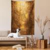 Ambesonne Fantasy Tapestry, Cartoon Style Night Sky Clouds Half Moon Cloudscape Print, Wide Wall Hanging for Bedroom Living Room Dorm, 60″ X 40″, Yellow Beige White(Gold Brown)