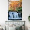 Ambesonne Fantasy Tapestry, Cartoon Style Night Sky Clouds Half Moon Cloudscape Print, Wide Wall Hanging for Bedroom Living Room Dorm, 60″ X 40″, Yellow Beige White(Brown Orange)