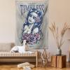 Ambesonne Fantasy Tapestry, Cartoon Style Night Sky Clouds Half Moon Cloudscape Print, Wide Wall Hanging for Bedroom Living Room Dorm, 60″ X 40″, Yellow Beige White(Night Blue and Pale Grey)