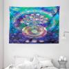 Ambesonne Fantasy Tapestry, Cartoon Style Night Sky Clouds Half Moon Cloudscape Print, Wide Wall Hanging for Bedroom Living Room Dorm, 60″ X 40″, Yellow Beige White(Purple Blue)