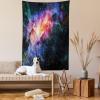 Ambesonne Fantasy Tapestry, Cartoon Style Night Sky Clouds Half Moon Cloudscape Print, Wide Wall Hanging for Bedroom Living Room Dorm, 60″ X 40″, Yellow Beige White(Orange Purple)