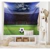 Ambesonne Fantasy Tapestry, Cartoon Style Night Sky Clouds Half Moon Cloudscape Print, Wide Wall Hanging for Bedroom Living Room Dorm, 60″ X 40″, Yellow Beige White(Navy Blue Green)