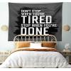 Ambesonne Fitness Tapestry, Words Dont Stop Encouraging Keep Moving Brush Strokes, Wide Wall Hanging for Bedroom Living Room Dorm, 80″ X 60″, Charcoal Grey White