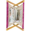Ambesonne Flamingo Magazine and Book Holder, Valentines Day Theme with Romantic Birds and Rose Petals Love Tropical, Decorative Floor Rack Organizer for Living Room, 22″x19″, Dark Coral and Pink(Dark Magenta Magenta)