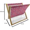 Ambesonne Flamingo Magazine and Book Holder, Valentines Day Theme with Romantic Birds and Rose Petals Love Tropical, Decorative Floor Rack Organizer for Living Room, 22″x19″, Dark Coral and Pink(Dark Coral and Pink)