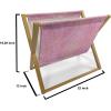 Ambesonne Flamingo Magazine and Book Holder, Valentines Day Theme with Romantic Birds and Rose Petals Love Tropical, Decorative Floor Rack Organizer for Living Room, 22″x19″, Dark Coral and Pink(Pink and Coral)