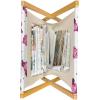 Ambesonne Flamingo Magazine and Book Holder, Valentines Day Theme with Romantic Birds and Rose Petals Love Tropical, Decorative Floor Rack Organizer for Living Room, 22″x19″, Dark Coral and Pink(Pink Dark Magenta)