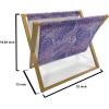 Ambesonne Flamingo Magazine and Book Holder, Valentines Day Theme with Romantic Birds and Rose Petals Love Tropical, Decorative Floor Rack Organizer for Living Room, 22″x19″, Dark Coral and Pink(Blue Violet Lilac)