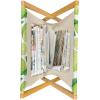 Ambesonne Flamingo Magazine and Book Holder, Valentines Day Theme with Romantic Birds and Rose Petals Love Tropical, Decorative Floor Rack Organizer for Living Room, 22″x19″, Dark Coral and Pink(Green and White)