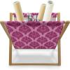 Ambesonne Flamingo Magazine and Book Holder, Valentines Day Theme with Romantic Birds and Rose Petals Love Tropical, Decorative Floor Rack Organizer for Living Room, 22″x19″, Dark Coral and Pink(Dark Magenta and Pale Pink)