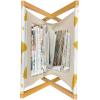 Ambesonne Flamingo Magazine and Book Holder, Valentines Day Theme with Romantic Birds and Rose Petals Love Tropical, Decorative Floor Rack Organizer for Living Room, 22″x19″, Dark Coral and Pink(White and Earth Yellow)