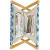 Ambesonne Flamingo Magazine and Book Holder, Valentines Day Theme with Romantic Birds and Rose Petals Love Tropical, Decorative Floor Rack Organizer for Living Room, 22″x19″, Dark Coral and Pink(Lime Green and Sky Blue)