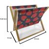 Ambesonne Flamingo Magazine and Book Holder, Valentines Day Theme with Romantic Birds and Rose Petals Love Tropical, Decorative Floor Rack Organizer for Living Room, 22″x19″, Dark Coral and Pink(Vermilion and Lime Green)