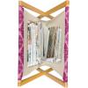 Ambesonne Flamingo Magazine and Book Holder, Valentines Day Theme with Romantic Birds and Rose Petals Love Tropical, Decorative Floor Rack Organizer for Living Room, 22″x19″, Dark Coral and Pink(Dark Magenta and Pale Pink)