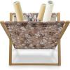 Ambesonne Floral Country Magazine and Book Holder, Romantic Repetitive Rose Silhouettes Valentine’s Day Theme, Decorative Floor Rack Organizer for Living Room, 22″x19″, Blush Dark Grey and White(Pale Taupe White and Umber)