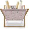 Ambesonne Floral Country Magazine and Book Holder, Romantic Repetitive Rose Silhouettes Valentine’s Day Theme, Decorative Floor Rack Organizer for Living Room, 22″x19″, Blush Dark Grey and White(Blush Dark Grey and White)