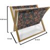 Ambesonne Floral Country Magazine and Book Holder, Romantic Repetitive Rose Silhouettes Valentine’s Day Theme, Decorative Floor Rack Organizer for Living Room, 22″x19″, Blush Dark Grey and White(Dark Night Blue and Orange)