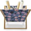 Ambesonne Floral Magazine and Book Holder, Romantic Style Bicolor Hearts and Blooming Roses Valentine’s Day, Floor Rack Decor for Interior of Home & Office, 22″ x 19″, Mustard Pink(Pale Pink Slate Blue)
