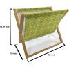 Ambesonne Floral Magazine and Book Holder, Romantic Style Bicolor Hearts and Blooming Roses Valentine’s Day, Floor Rack Decor for Interior of Home & Office, 22″ x 19″, Mustard Pink(Mustard Sea Blue)