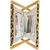 Ambesonne Floral Magazine and Book Holder, Romantic Style Bicolor Hearts and Blooming Roses Valentine’s Day, Floor Rack Decor for Interior of Home & Office, 22″ x 19″, Mustard Pink(Earth Yellow Amber)