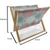 Ambesonne Floral Magazine and Book Holder, Romantic Style Bicolor Hearts and Blooming Roses Valentine’s Day, Floor Rack Decor for Interior of Home & Office, 22″ x 19″, Mustard Pink(Almond Green Coral and White)