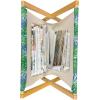 Ambesonne Floral Magazine and Book Holder, Romantic Style Bicolor Hearts and Blooming Roses Valentine’s Day, Floor Rack Decor for Interior of Home & Office, 22″ x 19″, Mustard Pink(Azure Blue Green)