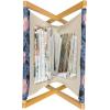 Ambesonne Floral Magazine and Book Holder, Romantic Style Bicolor Hearts and Blooming Roses Valentine’s Day, Floor Rack Decor for Interior of Home & Office, 22″ x 19″, Mustard Pink(Pale Pink Slate Blue)