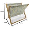 Ambesonne Floral Magazine and Book Holder, Romantic Style Bicolor Hearts and Blooming Roses Valentine’s Day, Floor Rack Decor for Interior of Home & Office, 22″ x 19″, Mustard Pink(Yellow Ceil Blue)