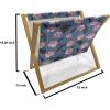 Ambesonne Floral Magazine and Book Holder, Romantic Style Bicolor Hearts and Blooming Roses Valentine’s Day, Floor Rack Decor for Interior of Home & Office, 22″ x 19″, Mustard Pink(Pale Pink Slate Blue)