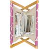 Ambesonne Hearts Magazine and Book Holder, Valentines Day Themed Ornate Romantic Pink Circles and Shapes on Dark Background, Floor Rack Decor for Interior of Home & Office, 22″ x 19″, Pink Brown(Pink Cream)