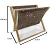 Ambesonne Hearts Magazine and Book Holder, Valentines Day Themed Ornate Romantic Pink Circles and Shapes on Dark Background, Floor Rack Decor for Interior of Home & Office, 22″ x 19″, Pink Brown(Pink Brown)