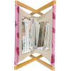 Ambesonne Hearts Magazine and Book Holder, Valentines Day Themed Ornate Romantic Pink Circles and Shapes on Dark Background, Floor Rack Decor for Interior of Home & Office, 22″ x 19″, Pink Brown(Pale Pink Magenta)