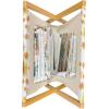 Ambesonne Hearts Magazine and Book Holder, Valentines Day Themed Ornate Romantic Pink Circles and Shapes on Dark Background, Floor Rack Decor for Interior of Home & Office, 22″ x 19″, Pink Brown(Vermilion Yellow White)
