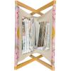 Ambesonne Hearts Magazine and Book Holder, Valentines Day Themed Ornate Romantic Pink Circles and Shapes on Dark Background, Floor Rack Decor for Interior of Home & Office, 22″ x 19″, Pink Brown(Earth Yellow Pale Pink)