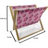 Ambesonne Hearts Magazine and Book Holder, Valentines Day Themed Ornate Romantic Pink Circles and Shapes on Dark Background, Floor Rack Decor for Interior of Home & Office, 22″ x 19″, Pink Brown(Pale Pink Magenta)