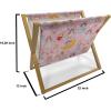 Ambesonne Hearts Magazine and Book Holder, Valentines Day Themed Ornate Romantic Pink Circles and Shapes on Dark Background, Floor Rack Decor for Interior of Home & Office, 22″ x 19″, Pink Brown(Earth Yellow Pale Pink)