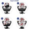 Ambesonne Romantic Office Chair Slipcover, Roses Simplicity Love Blossoms Valentines Day Print, Protective Stretch Decorative Fabric Cover, Vermilion Black White