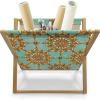 Ambesonne Shabby Flora Magazine and Book Holder, Romantic Rose Petals with Branches Nature Beauty Valentine Feminine Print, Floor Rack Decor for Interior of Home & Office, 22″ x 19″, Pink and Yellow(Mint Orange)