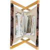 Ambesonne Shabby Flora Magazine and Book Holder, Romantic Rose Petals with Branches Nature Beauty Valentine Feminine Print, Floor Rack Decor for Interior of Home & Office, 22″ x 19″, Pink and Yellow(Black Orange Mustard)