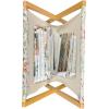 Ambesonne Shabby Flora Magazine and Book Holder, Romantic Rose Petals with Branches Nature Beauty Valentine Feminine Print, Floor Rack Decor for Interior of Home & Office, 22″ x 19″, Pink and Yellow(Beige Mint)
