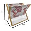 Ambesonne Shabby Flora Magazine and Book Holder, Romantic Rose Petals with Branches Nature Beauty Valentine Feminine Print, Floor Rack Decor for Interior of Home & Office, 22″ x 19″, Pink and Yellow(Red Black Grey)