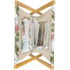 Ambesonne Shabby Flora Magazine and Book Holder, Romantic Rose Petals with Branches Nature Beauty Valentine Feminine Print, Floor Rack Decor for Interior of Home & Office, 22″ x 19″, Pink and Yellow(Olive Green Coral)