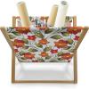 Ambesonne Shabby Flora Magazine and Book Holder, Romantic Rose Petals with Branches Nature Beauty Valentine Feminine Print, Floor Rack Decor for Interior of Home & Office, 22″ x 19″, Pink and Yellow(Olive Green Orange White)